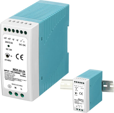 Fuente alimentación DIN 24vdc 2.5a 60w salida dual