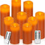 Velas LED cera real control remoto 10 teclas 24h naranja