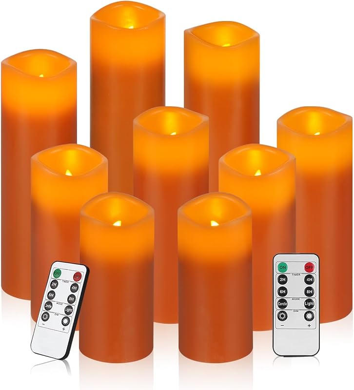 Velas LED cera real control remoto 10 teclas 24h naranja