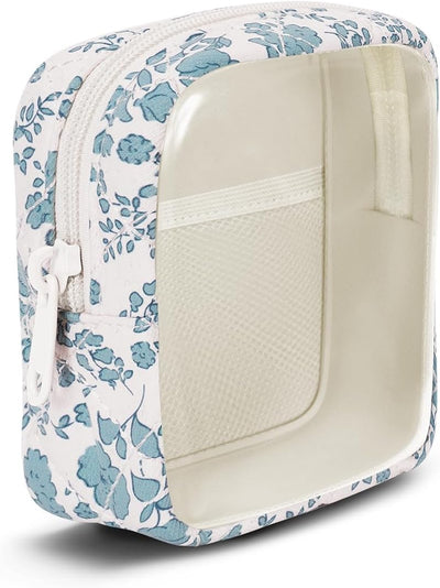 Bolsa maquillaje transparente con bolsillos viaje