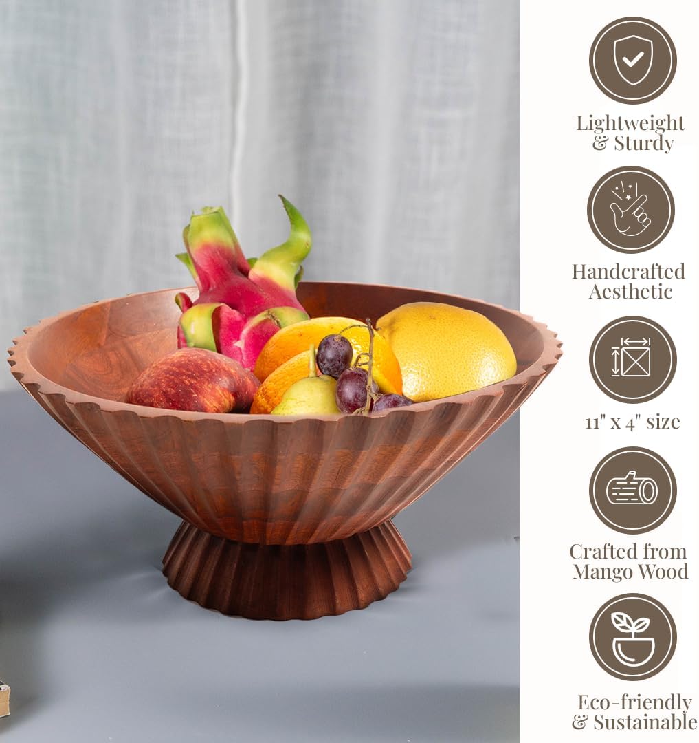 Frutero madera isla cocina 11pulg decorativo