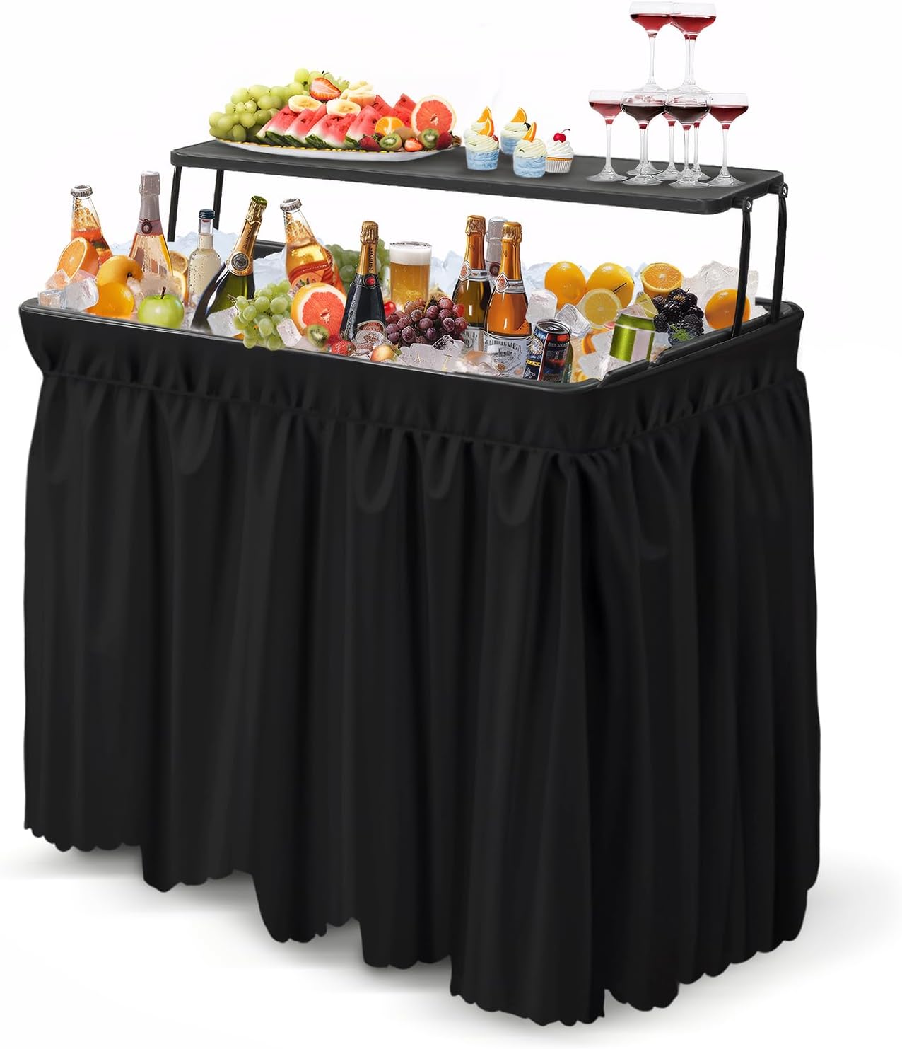 Mesa enfriadora portátil acero aleado negro