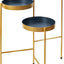 Soporte plantas 3 niveles metal azul marino y dorado