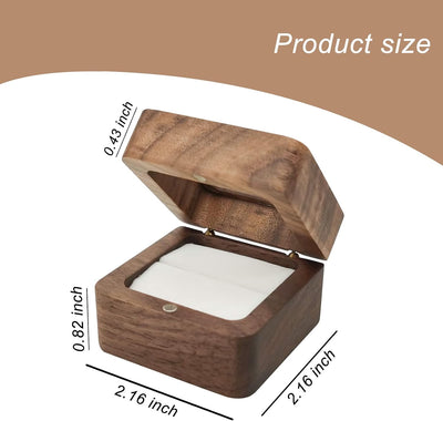 Caja madera anillos compromiso con cubierta transparente