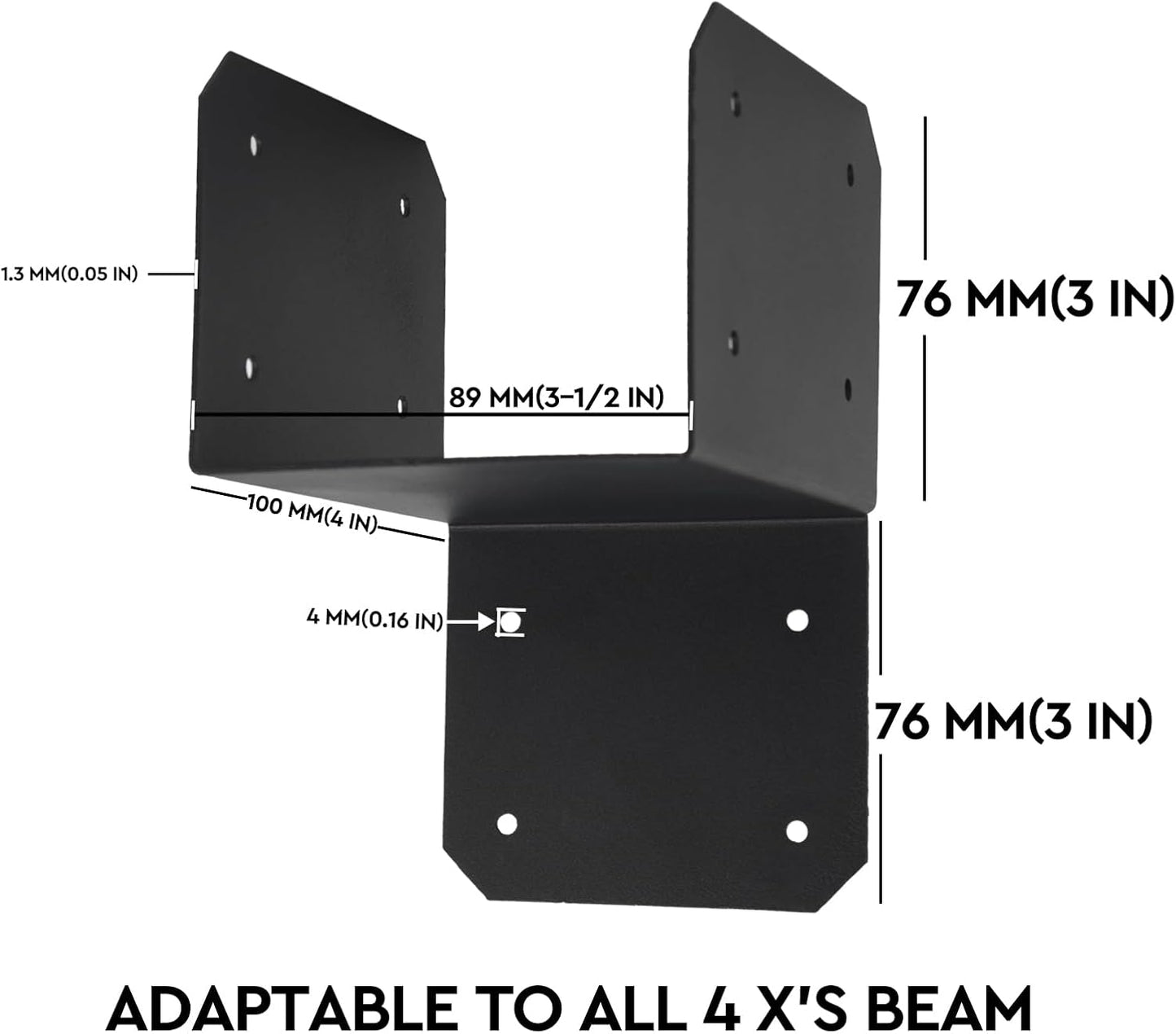 6 Conectores Anclaje Poste Acero Carbono 4x4 4x6 4x8