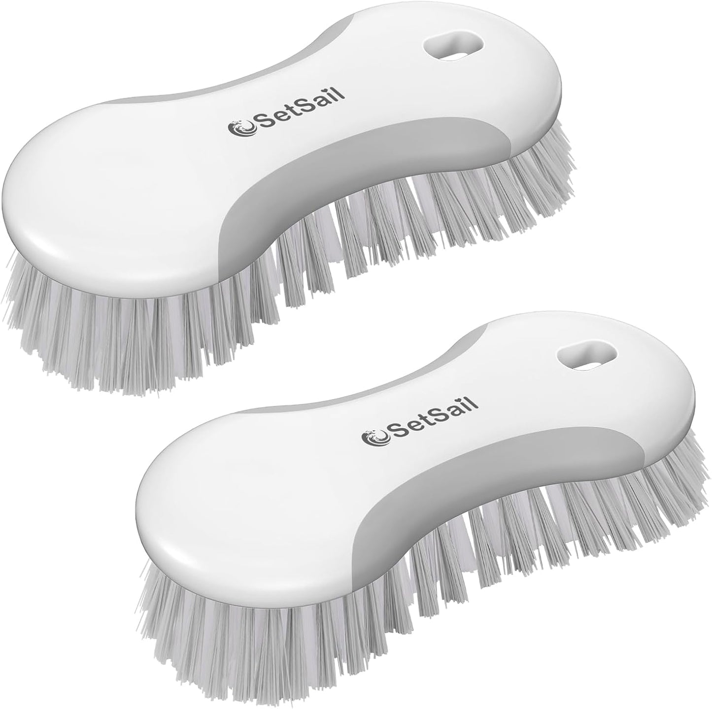 2 Pzas Cepillo Multiusos Rígido Antiderrap Baño Cocina Gris