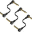 Cables planos guitarra 4pulg S negro conectores chapados oro