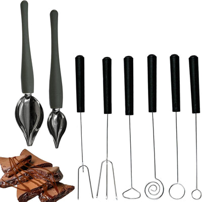 Juego de 6 palillos para chocolate y decoración de postres