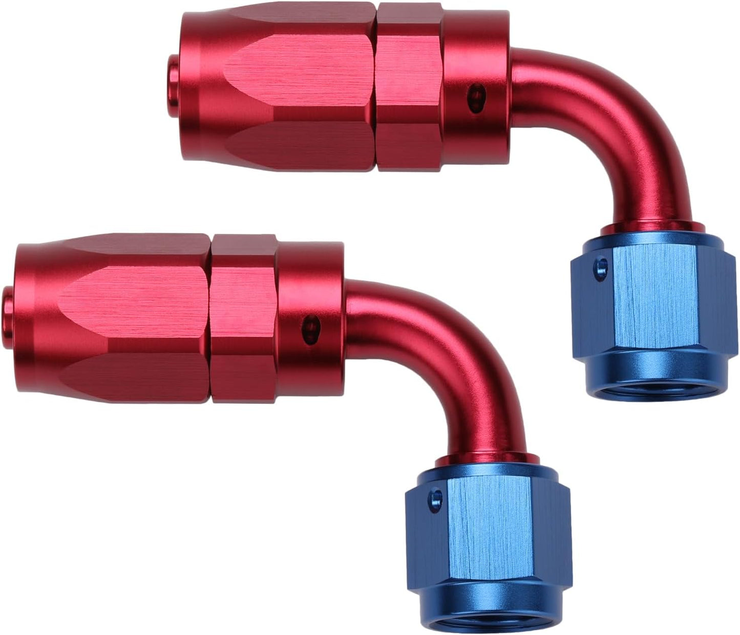 Codo 90 grados aluminio giratorio 2 Pzas azul/rojo