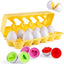 Set huevos 12 pzas clasificador color forma para niños