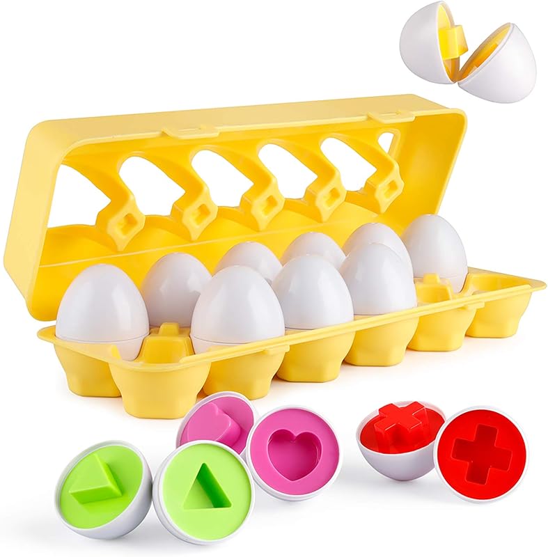 Set huevos 12 pzas clasificador color forma para niños
