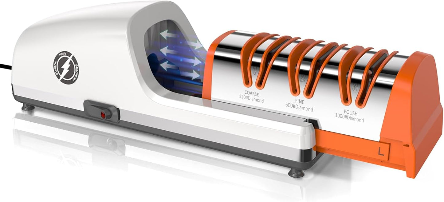 Afilador eléctrico cuchillos cocina 3 etapas diamante guía ángulo
