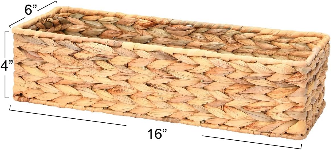 Cesta almacenamiento jacinto de agua rectangular natural
