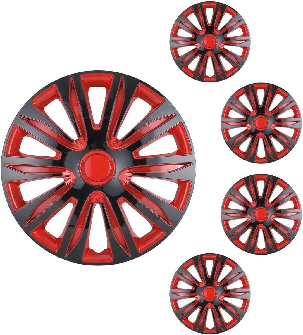 Tapacubos R17 17" 4 Pzas ABS rojo y negro