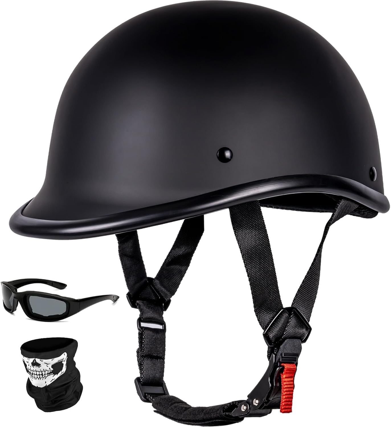Casco motocicleta vintage perfil bajo media cara aprobado