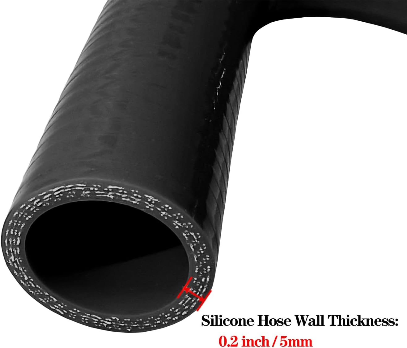 Manguera silicona con codo 135° 6" reforzada universal