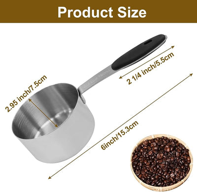 Taza medidora café 2/3 tazas cuchara acero inox 5.4oz para mascotas