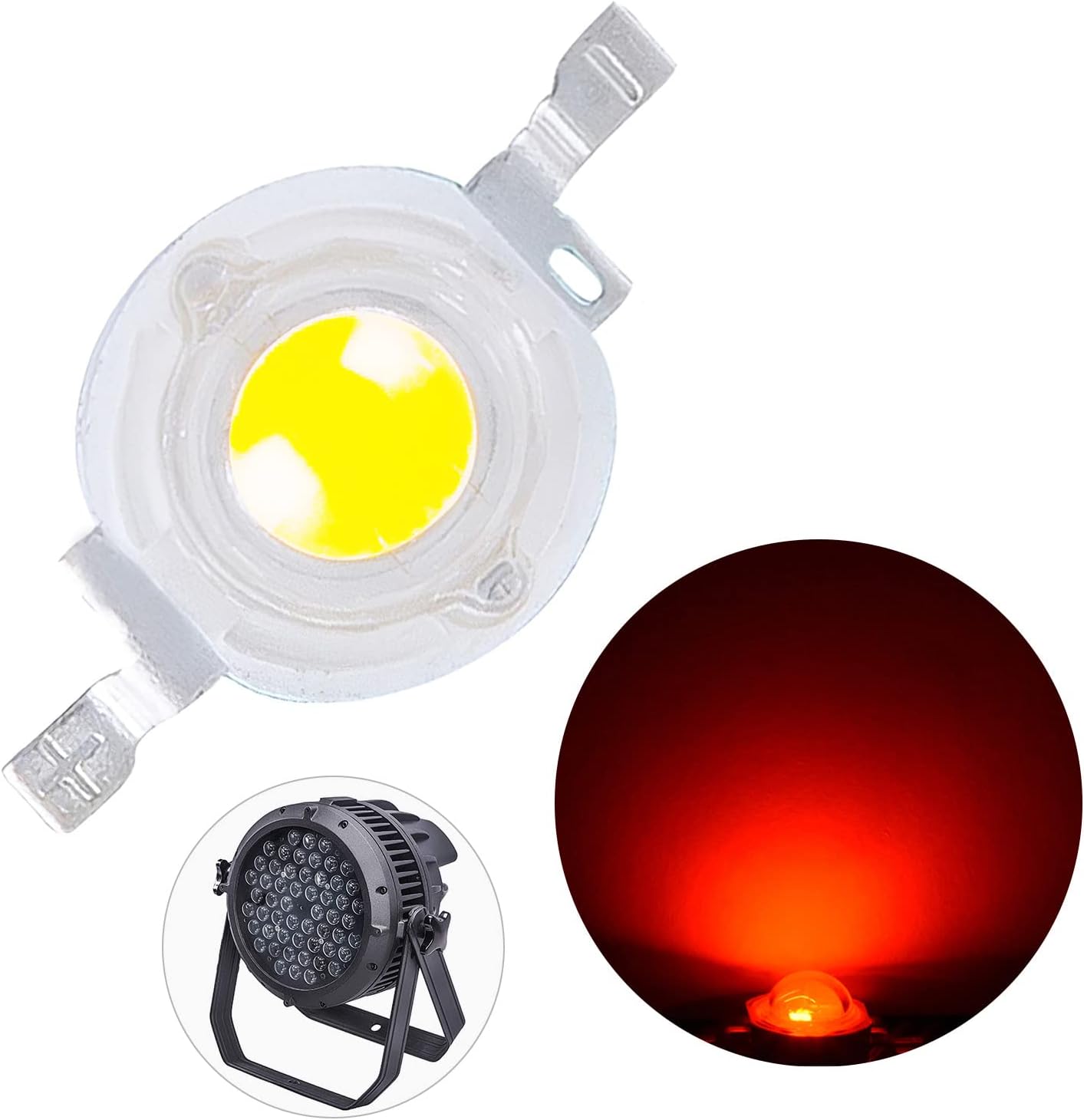 20 Bombillas LED Rojas 3W para Luces Escenario