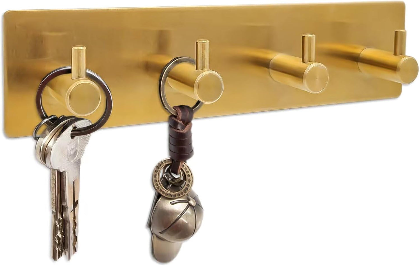 Gancho autoadhesivo para llaves 4 ganchos color dorado
