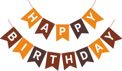 Banner feliz cumpleaños marrón para niños mujer decoración fiesta