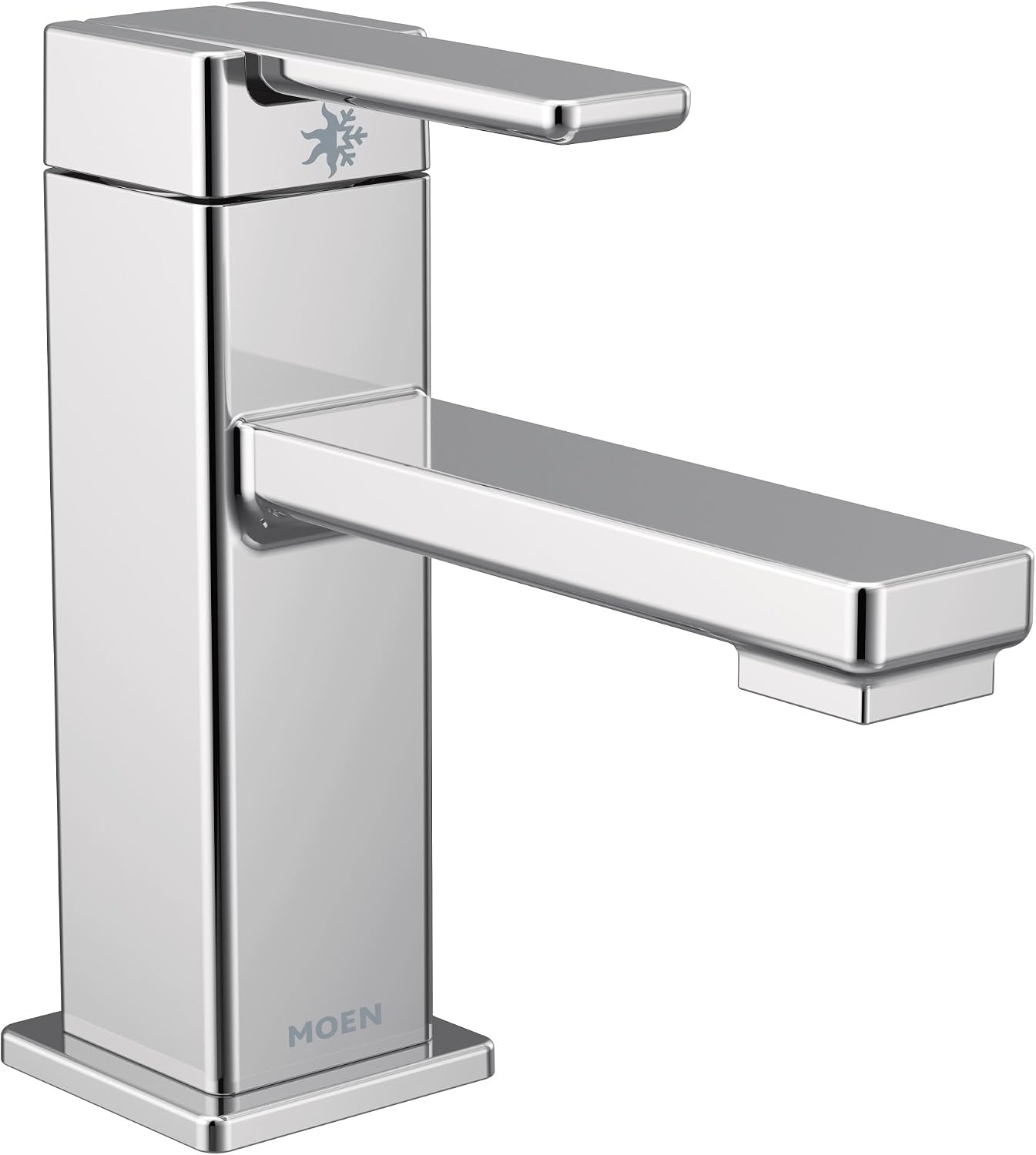 Grifo moderno para lavabo una manija 90 grados cromado