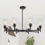 Candelabro negro mate 8 luces para comedor y cocina