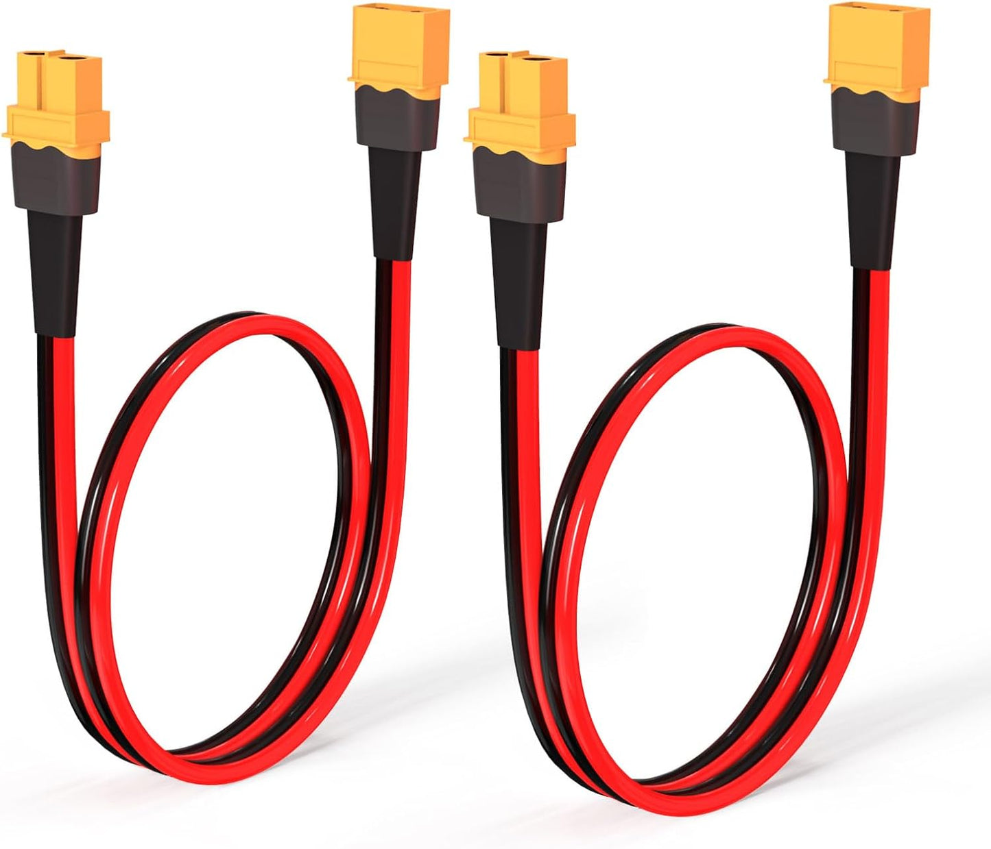 Cable XT60 10 AWG 30cm conector hembra a macho 2 Pzas