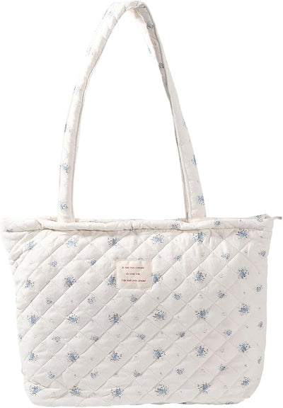 Bolsa hombro acolchada floral reutiliz. para mujer