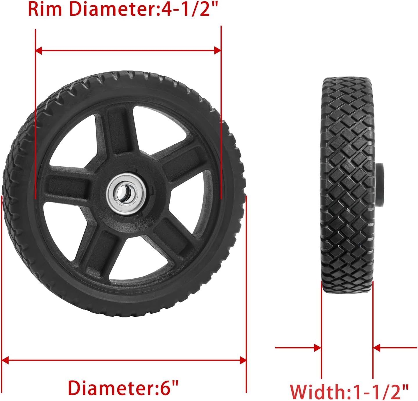 Kits ruedas cortacésped 6" set 2
