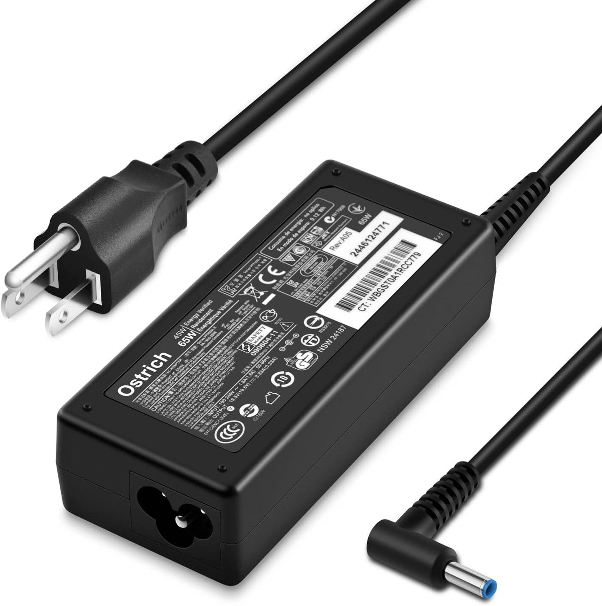 Cargador comp HP 65W 45W adaptador punta azul