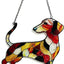 Decoración pared dachshund 5.9x5.1" pintado a mano