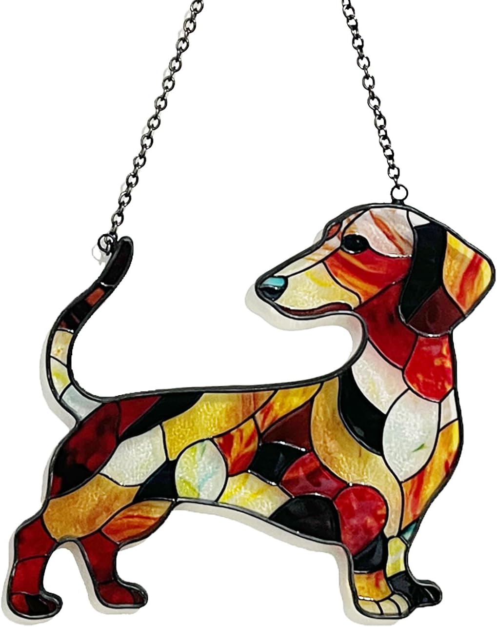 Decoración pared dachshund 5.9x5.1" pintado a mano