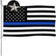 Bandera policía 2x3" rayas azules 210D con ojales metal