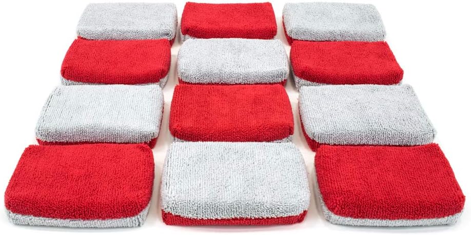 Aplicador cerámica felpa con esponja 12 Uds Rojo