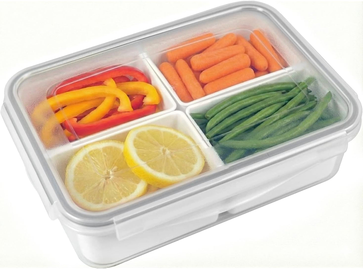 Contenedor alimentos 4 compartimentos tapas herméticas
