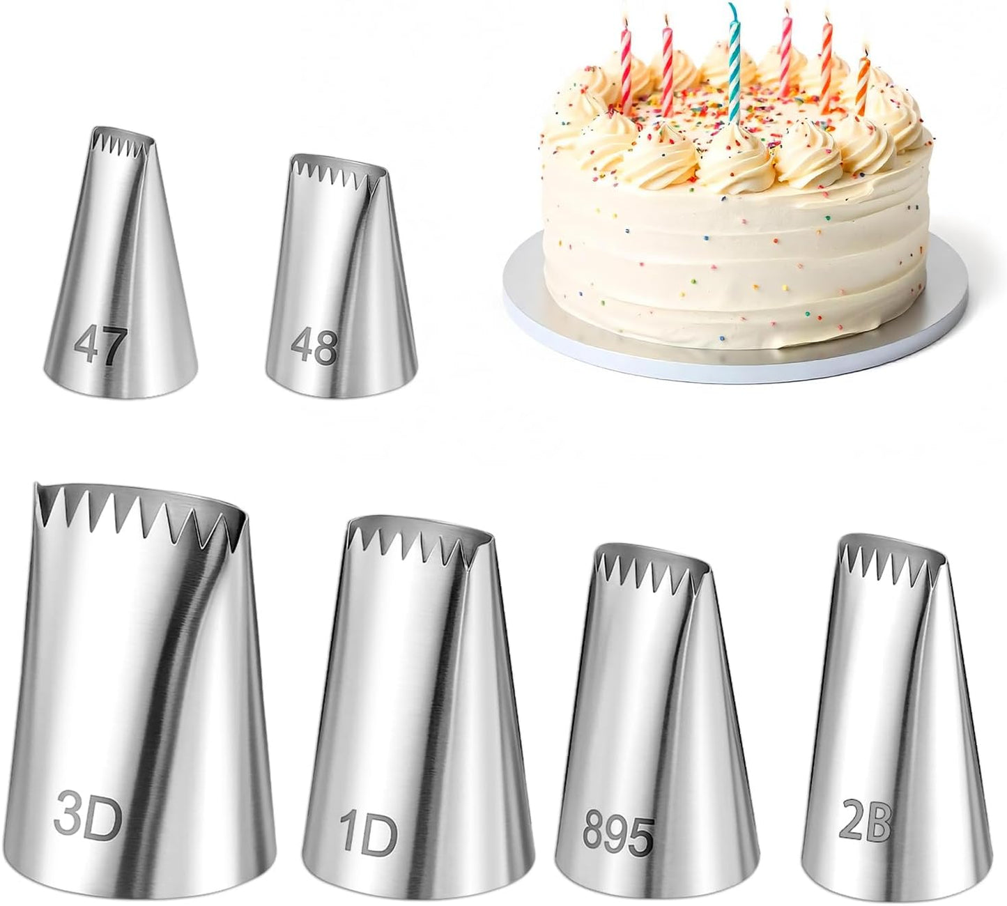 6 Pzas Tubos Acero Inox Decoración Canasta Pastelería