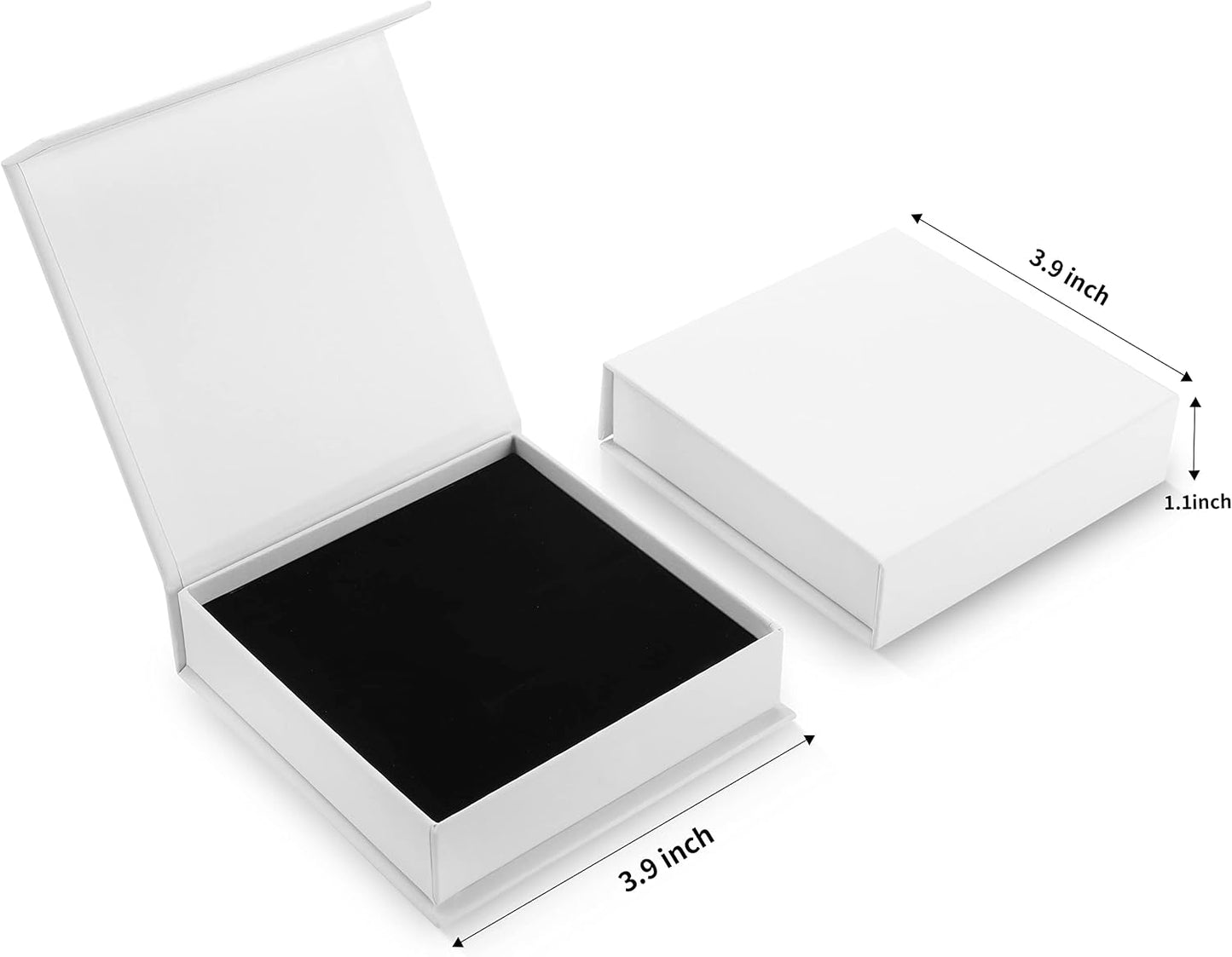 20 Cajas Regalo Joyas con Algodón 3.9x3.9x1.1" Blanco