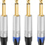 Enchufe mono 1/4pulg repuesto soldadura TS conector audio oro 24k