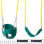 Set asiento columpio niños respaldo alto cadenas verde