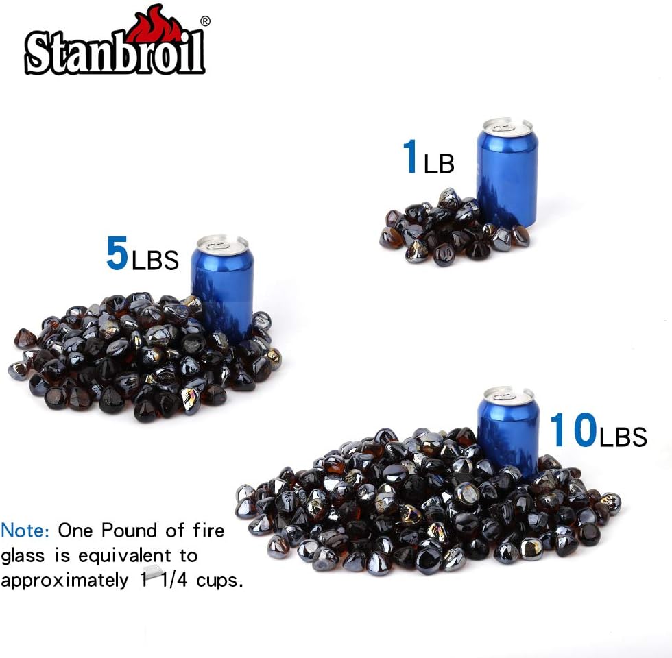 Diamantes vidrio fuego 1/2pulg para chimenea y paisajismo
