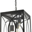 Lámpara colgante exterior 3 luces negras vidrio transparente