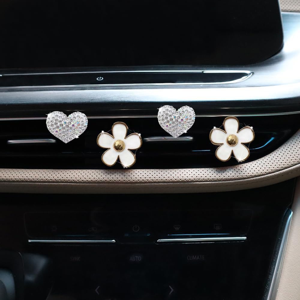 4 Clips Ventilación Coche con Fragancia Blanco
