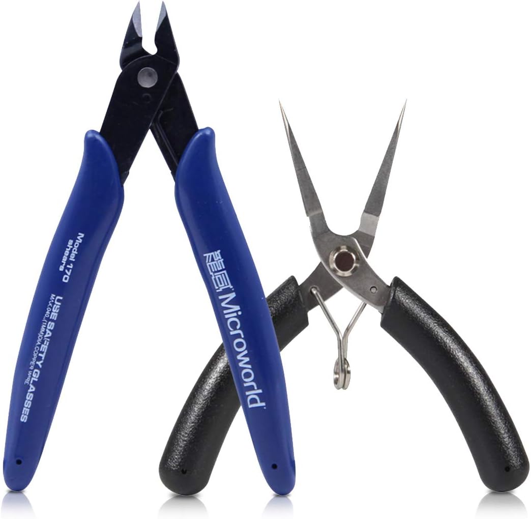 Set 2 alicates nariz plana metal 3D bricolaje profesional