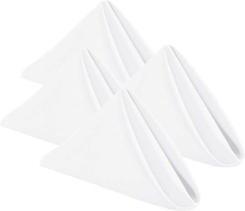Set 6 servilletas tela poliéster 18x18pulg color blanco
