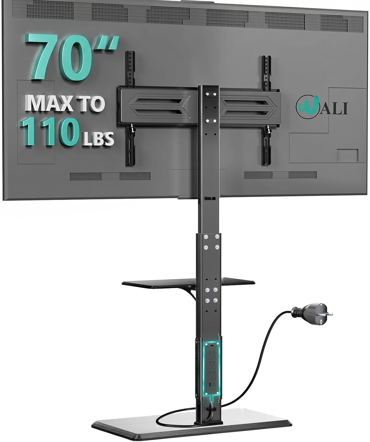 Soporte TV suelo estante AV 32-75pulg 110lb madera
