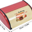 Caja pan metal encimera cocina con tapa enrollable rojo
