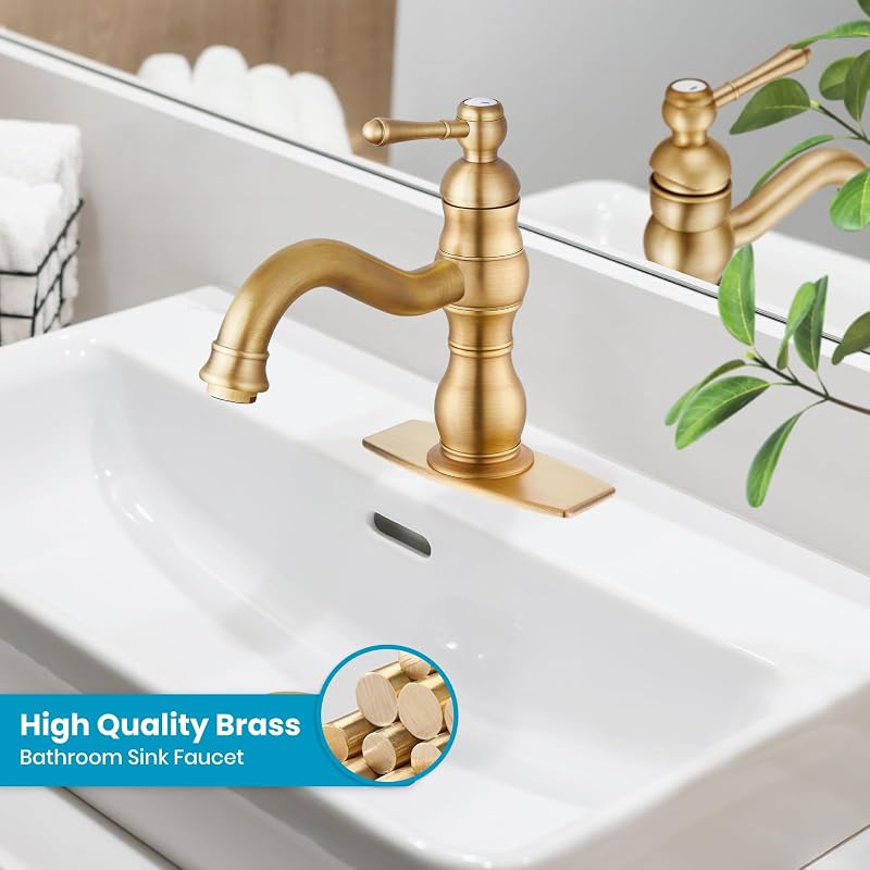 Grifo lavabo baño 1 agujero boquilla giratoria 360