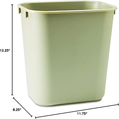 Papelera plástico 3.25gal beige para hogar oficina