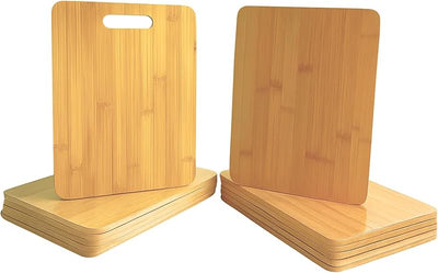 Set 12 Tablas Cortar Bambú 12x9pulg Madera Blanca