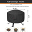 Cubierta hoguera impermeable 600D redonda 30x12" negro